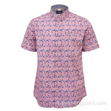 Chemise homme boutonnée à col rabattu sur mesure